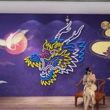  Tranh mica EPeBen dán tường nổi 3d hình Tranh long đầu rồng 2024 decor trang trí cửa hàng, quán ăn 