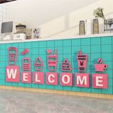  Tranh Mica 3d Dán Tường Welcome Enjoy The Good Time Trang Trí Quán Trà Sữa, Cafe, Trà Chanh 