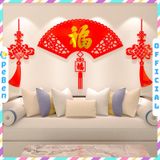  Tranh dán tường mica 3d decor khổ lớn lễ hội trang trí mùa xuân, chúc mừng năm mới trang trí phòng khách, phòng ngủ 