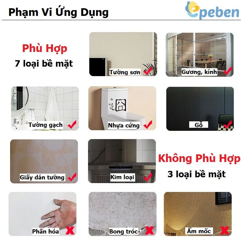  Tranh mica EPeBen dán tường nổi 3d hình trái tim sweet love lãng mạng decor trang trí, phòng ngủ, phòng cưới 