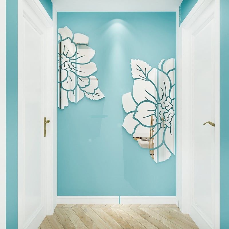  Tranh mica 3d dán tường mẫu tranh bông hoa tráng gương bóng, trang trí phòng khách, phòng bếp 