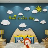  Tranh mica EPeBen dán tường nổi 3d hình Mây và mặt trời decor trang trí phòng cho bé, nhà trẻ, cửa hàng 