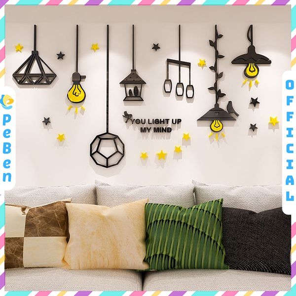  Tranh mica EPeBen dán tường nổi 3d hình đèn thả treo sáng tạo kiểu mới decor trang trí phòng khách phòng ngủ 