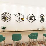  Tranh mica EPeBen dán tường nổi 3d hình chữ hình nhỏ lục giác decor trang trí quán cafe, trà chanh, trà sữa 