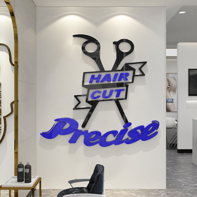  Tranh Mica 3d Dán Tường Salon Tóc Nữ, Barber Tóc Nam Trang Trí Salon Tóc, Tiệm Cắt Tóc 