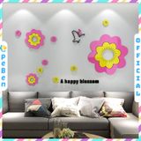  Tranh dán tường mica 3d decor khổ lớn bông hoa nở rộ trang trí phòng khách, phòng ngủ 