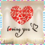  Tranh mica EPeBen dán tường nổi 3d hình i love you trái tim decor trang trí phòng khách, phòng ngủ, phòng cưới 