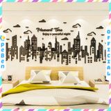  Tranh mica EPeBen dán tường nổi 3d hình thành phố decor trang trí phòng khách, phòng ngủ, phòng làm việc 