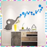  Tranh mica EPeBen dán tường nổi 3d hình chú voi xám thổi bong bóng ngộ nghĩnh decor trang trí mầm non 