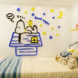  Tranh mica EPeBen dán tường nổi 3d hình snoopy ngủ trên mái nhà decor trang trí mầm non, phòng cho bé 