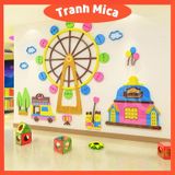  Tranh mica EPeBen dán tường nổi 3d hình vòng quay mặt trời, decor trang trí mầm non, khu vui chơi trẻ 