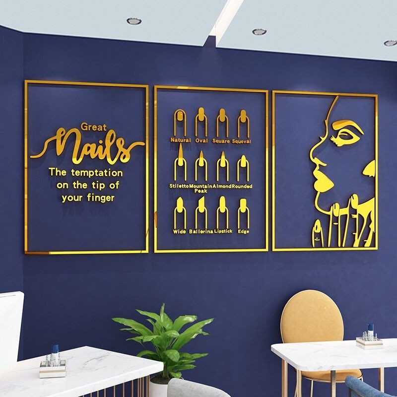  Tranh mica EPeBen dán tường nổi 3d hình Nail Beautiful decor trang trí Tiệm Nail, Spa 