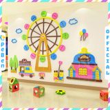  Tranh mica EPeBen dán tường nổi 3d hình vòng quay mặt trời, decor trang trí mầm non, khu vui chơi trẻ 