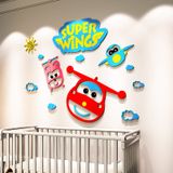  Tranh mica EPeBen dán tường nổi 3d hình hoạt hình máy bay super wings decor trang trí lớp học, mầm non, mẫu giáo 