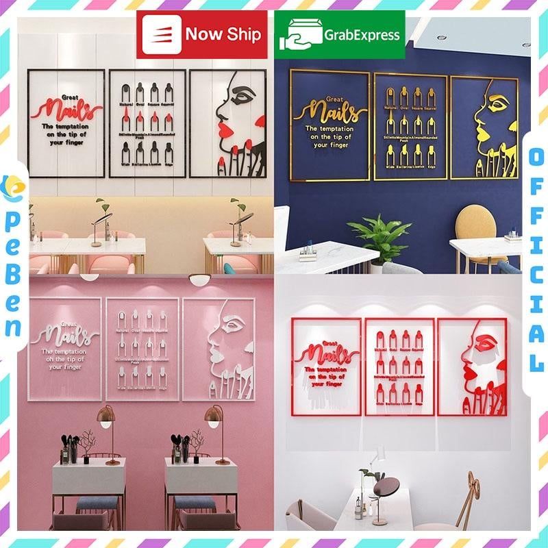  Tranh mica EPeBen dán tường nổi 3d hình Nail Beautiful decor trang trí Tiệm Nail, Spa 