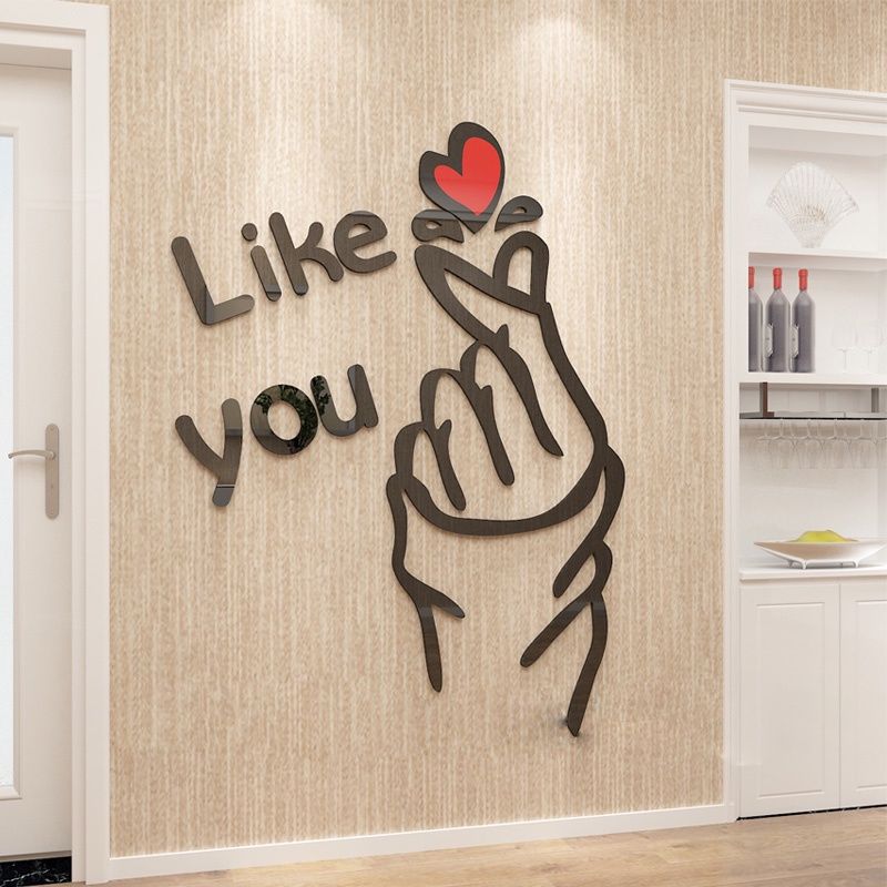  Tranh mica 3d dán tường mẫu tranh like you, for you trang trí quán nước, café, trà chanh 