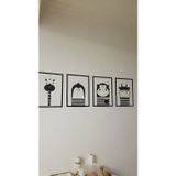  Tranh mica EPeBen dán tường nổi 3d hình khung hoạt hình các con vật dễ thương decor trang trí, phòng cho bé 