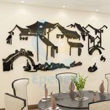  Tranh mica EPeBen dán tường nổi 3d hình tranh mặc thủy decor trang trí quán ăn, nhà hàng, quán nhậu 