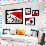  Tranh mica EPeBen dán tường nổi 3d hình cá voi dưới đại dương decor trang trí quán ăn, nhà hàng, phòng ngủ 