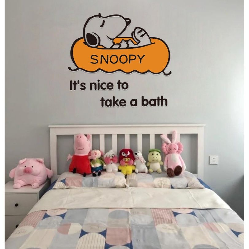  Tranh mica EPeBen dán tường nổi 3d hình SNOOPY đi bơi decor trang trí phòng cho bé 