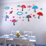  Tranh mica EPeBen dán tường nổi 3d hình bầu trời những chiếc ô decor trang trí mầm non, phòng cho bé 