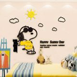  Tranh Mica 3d Dán Tường Chú Chó Snoopy Trang Trí Mầm Non, Mẫu Giáo 