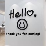  Tranh mica EPeBen dán tường nổi 3d hình Welcome hello mặt cười decor trang trí quán trà sữa, cửa hàng, spa, salon 