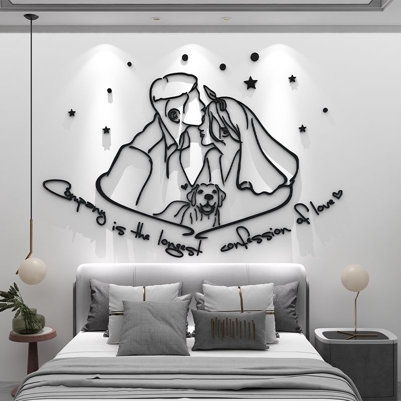  Tranh mica EPeBen dán tường nổi 3d hình Cô Dâu Chú Rể decor trang trí phòng cưới, phòng ngủ, tiệm áo cưới 
