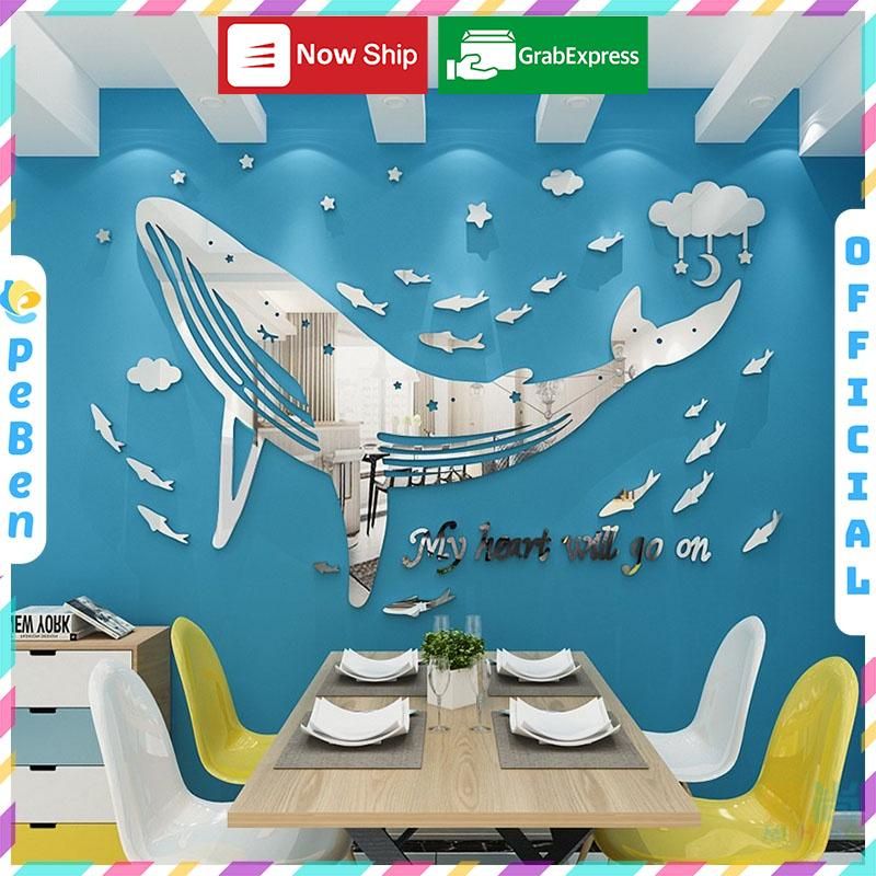  Tranh mica EPeBen dán tường nổi 3d hình Sinh vật diệu kì Trang trí phòng khách, phòng ngủ cho bé, cửa hàng, nhà trẻ 
