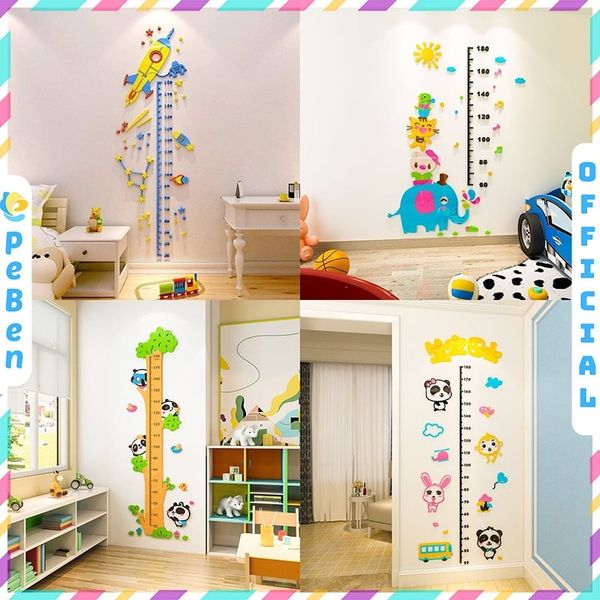  Tranh mica EPeBen dán tường nổi 3d hình Thước đo chiều cao cho bé decor trang trí phòng cho bé, Trường mầm non 