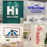  Tranh Mica 3d Dán Tường Chữ Hello Welcome Doremon Trang Trí Cửa Kính, Cửa Hàng, Quán Trà Sữa, Salon, Nail 