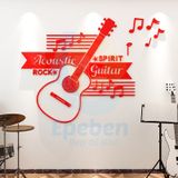  Tranh mica EPeBen dán tường nổi 3d hình acoustic guitar spirit rock decor trang trí phòng nhạc 