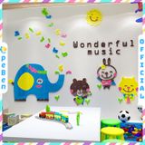  Tranh mica EPeBen dán tường nổi 3d hình thế giới âm nhạc cho bé decor trang trí mầm non, phòng cho bé 