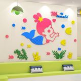  Tranh mica EPeBen dán tường nổi 3d hình tiên cá cute, decor trang trí mầm non, mẫu giáo, khu vui chơi trẻ em 