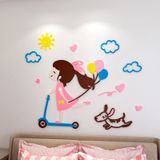  Tranh Mica 3d Dán Tường Cô Gái Dễ Thương Trang Trí Phòng Ngủ, Bàn Học, Phòng Trọ 