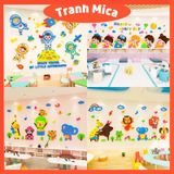  Tranh mica EPeBen dán tường nổi 3d hình ban nhạc của các con vật, decor trang trí phòng cho bé, mầm non, mẫu giáo 