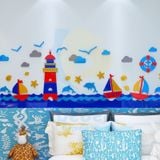  Tranh mica EPeBen dán tường nổi 3d hình đại dương ngọn hải đăng decor trang trí mầm non, phòng cho bé 