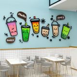  Tranh mica EPeBen dán tường nổi 3d hình Quán trà sữa vui nhộn decor trang trí quán trà sữa, quán ăn, nhà hàng 