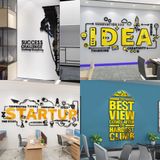  Tranh Mica 3d Dán Tường IDEA, STARTUP, BEST VIEW Trang Trí Văn Phòng Làm Việc, Phòng Tập Gym 