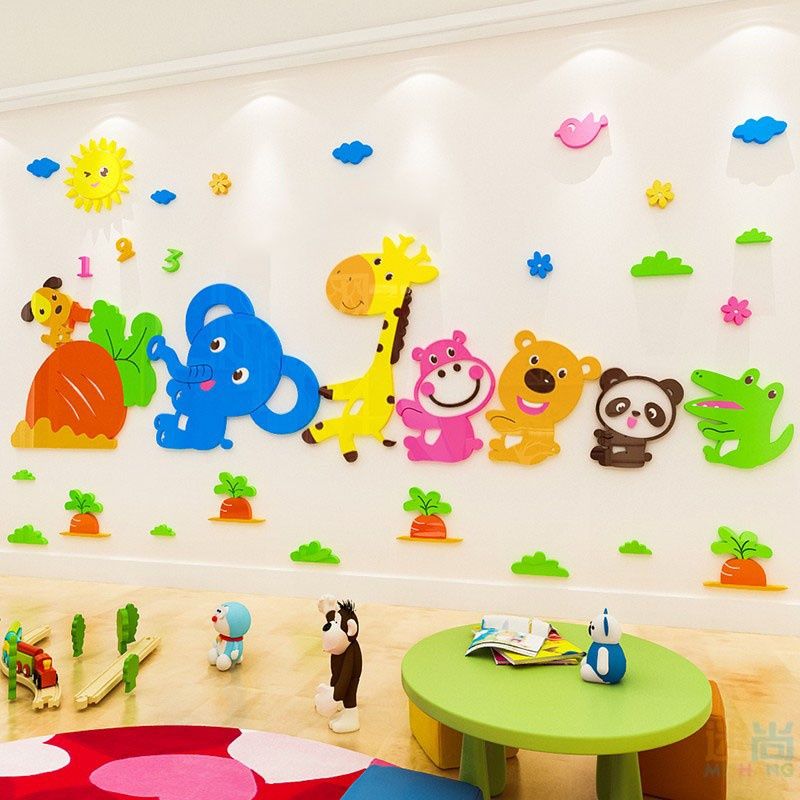  Tranh mica EPeBen dán tường nổi 3d hình nhổ củ cải decor trang trí mầm non, phòng cho bé 