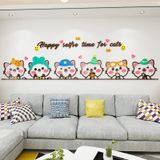  Tranh mica 3d dán tường mèo, thỏ dễ thương trang trí trường học, mầm non, mẫu giáo 