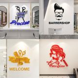  Tranh Mica 3d Dán Tường Salon Tóc Nữ, Barber Tóc Nam Trang Trí Salon Tóc, Tiệm Cắt Tóc 