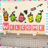  Tranh mica EPeBen dán tường nổi 3d hình Welcome Trà Sữa decor trang trí Cửa Hàng, Quán Nước 