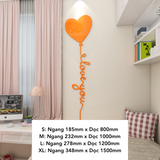  Tranh mica EPeBen dán tường nổi 3d hình I Love You Bóng Trái Tim decor trang trí Phòng Ngủ, Nhà Đẹp 
