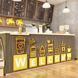 Tranh mica EPeBen dán tường nổi 3d hình Welcome quán cafe trang trí quầy bar, cửa hàng, trà sữa, trà chanh, quán nước 