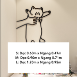 Tranh mica EPeBen dán tường nổi 3d hình Con Mèo Cào decor trang trí Phòng Ngủ, Dán Cửa 