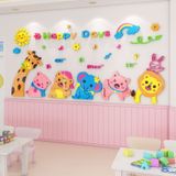  Tranh mica EPeBen dán tường nổi 3d hình Động vật sở thú happy day nghiêng đầu decor trang trí nhà trẻ, phòng cho bé 