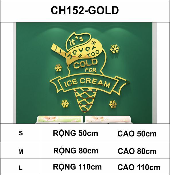  Tranh mica EPeBen dán tường nổi 3d hình Ice Cream decor trang trí cửa hàng kem tươi, quán bar, quầy thu ngân 