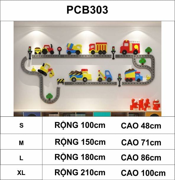  Tranh mica EPeBen dán tường nổi 3d hình xe cộ ô tô đường xá giao thông, xây dựng, decor trang trí phòng cho bé, mầm non 
