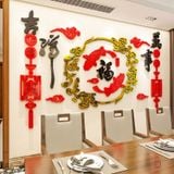  Tranh mica EPeBen dán tường nổi 3d hình long phụng rồng cá chép decor trang trí tường phòng khách, nhà hàng 